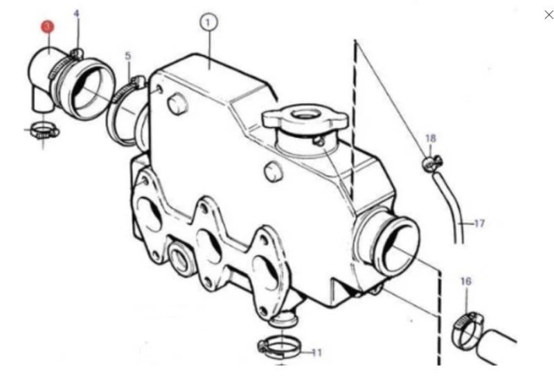 Marine Exchanger End Cap for Volvo MDMD2030 A/B/C/D HDI V (1990–1999) 3580326/878/834