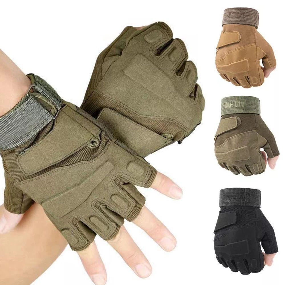 Motorcycle Motocross Gloves for Motorbike Racing (Fingerless, Tactical)