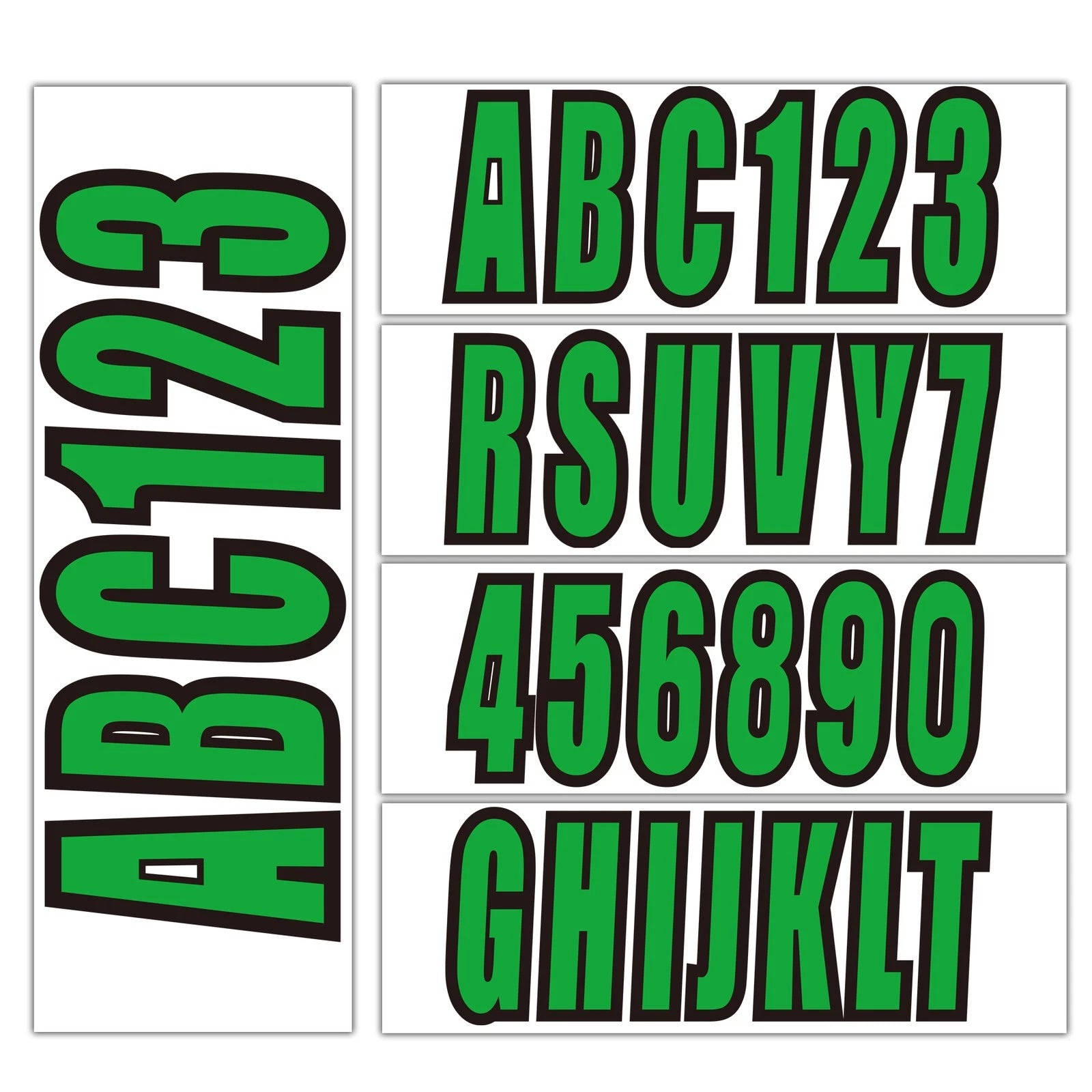 3" Vinyl Lettering Decal Sticker for Boat PWC Ski Hull ID (Green)