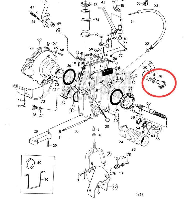 Water Intake Hose Connector & Gasket for Volvo Penta (Rplcs 854031-2, 18-2777)