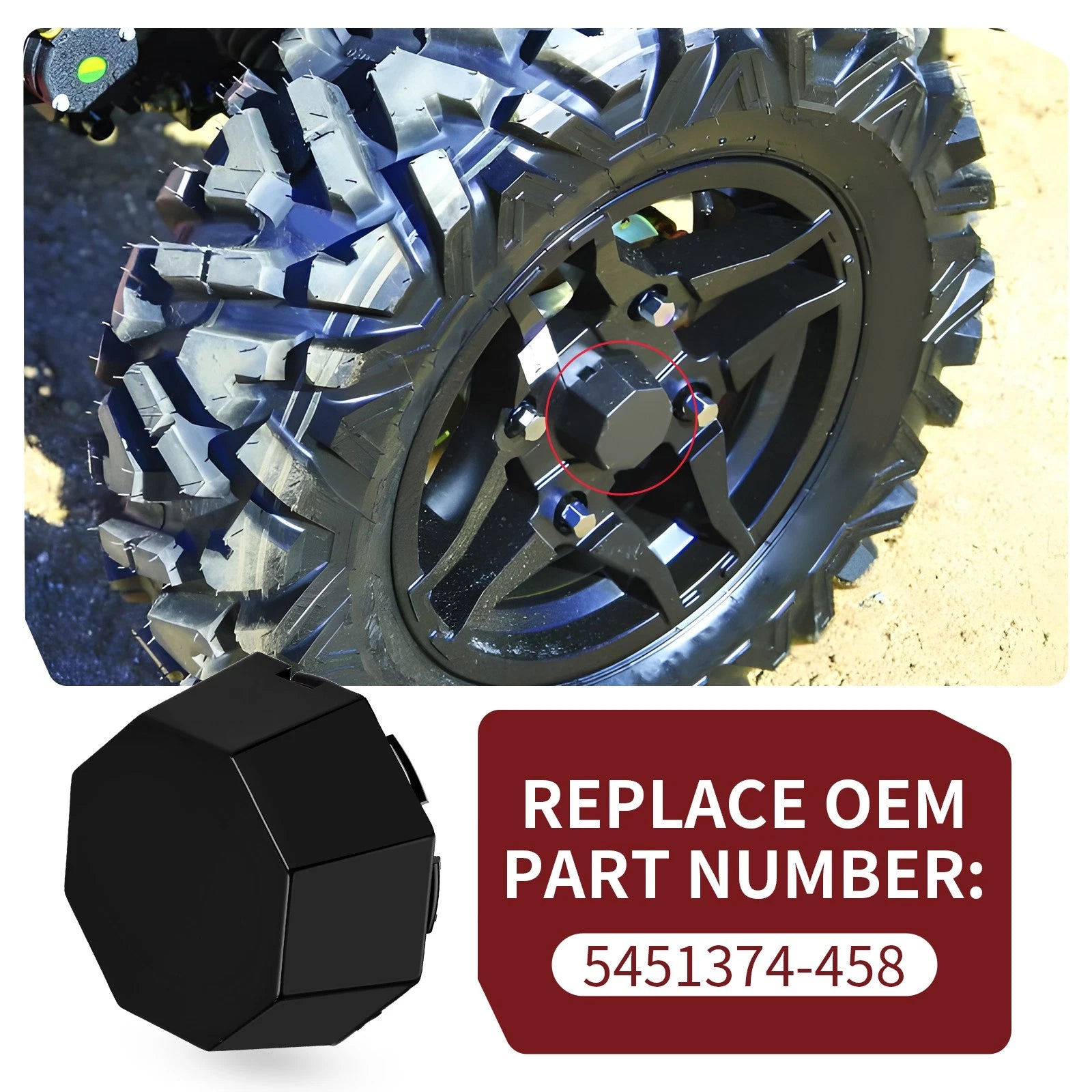 Pair Matte Black Hub Cover for Polaris Sportsman 570 (2015–2025)