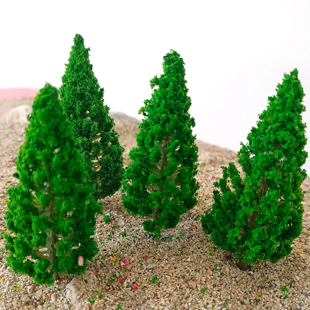 10Pcs 5.11" Pine Tree Landscape for Garden Train Railroad Scenery