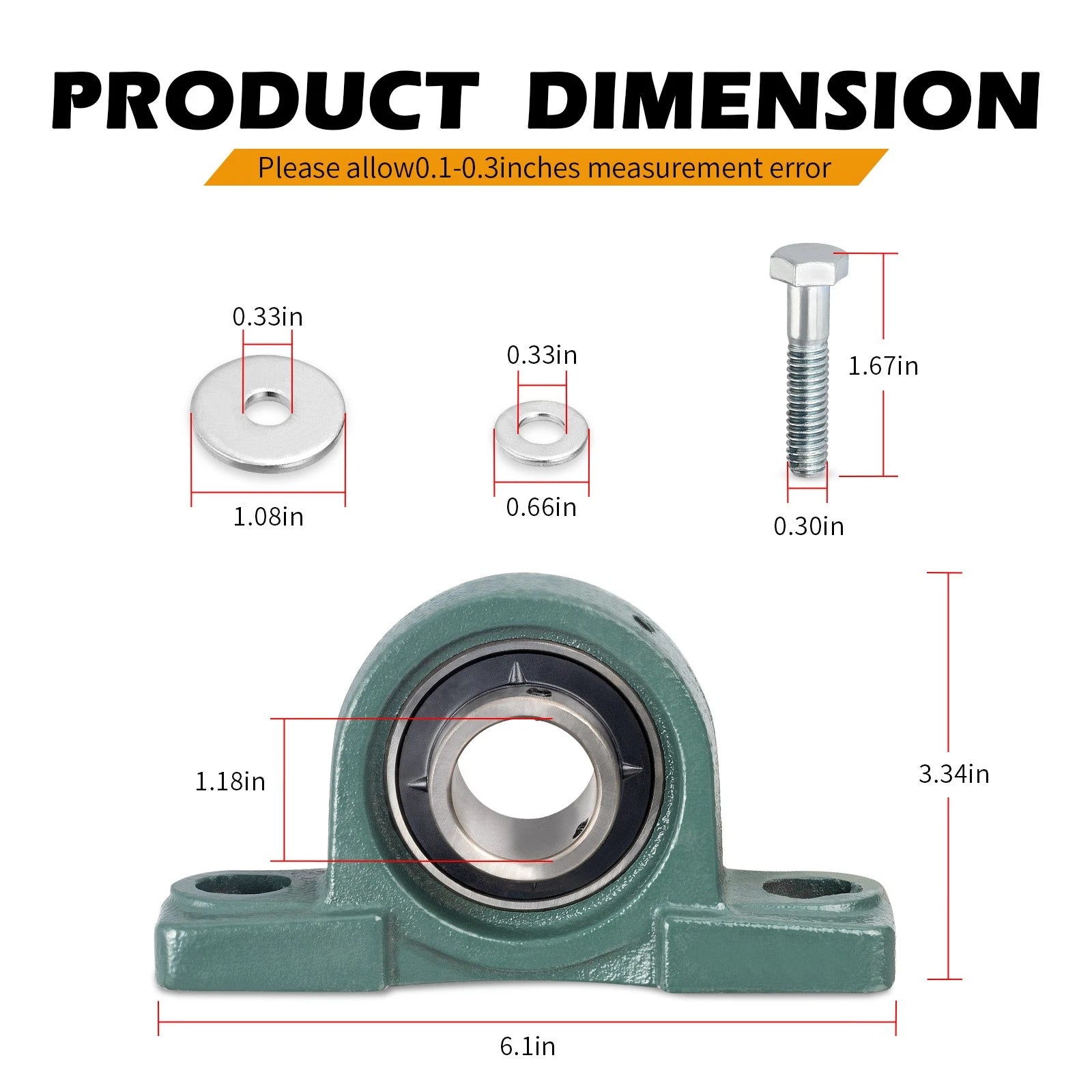 Front Prop Shaft Support Bearing w/Bracket for Polaris Ranger Crew 500 800 (2011–2014)
