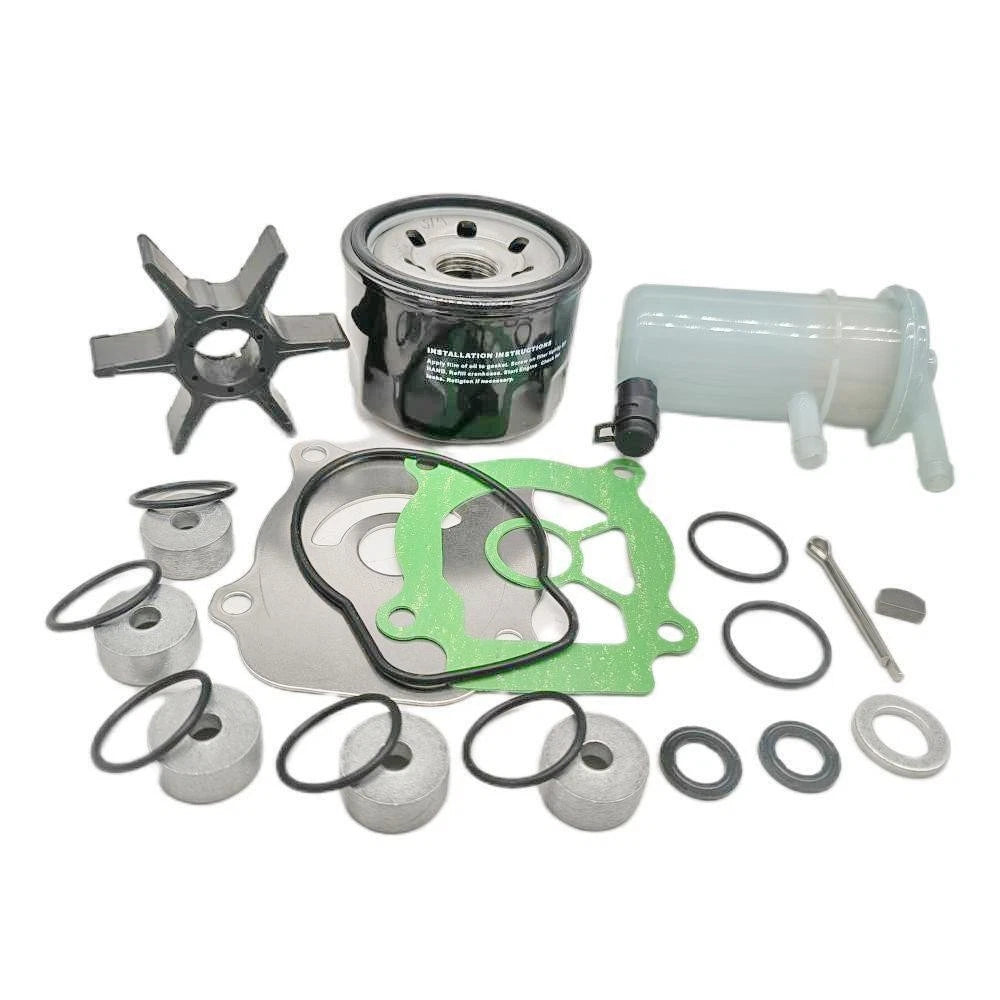 Service Kit for Suzuki DF25 V-Twin 25HP Outboard (Includes Water Pump, Impeller, Oil, Fuel Filter)