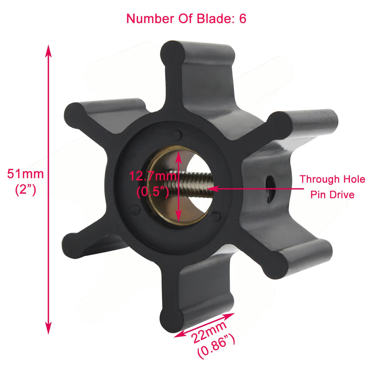Sea Water Pump Impeller Repair Kit for Perkins Jabsco Johnson (09-1026B-1)