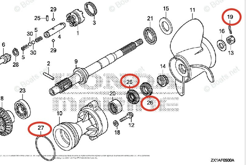 Lower Unit Seal Kit for Honda BF115D/150D/175A/200A/225A (91252-ZZ3-003)