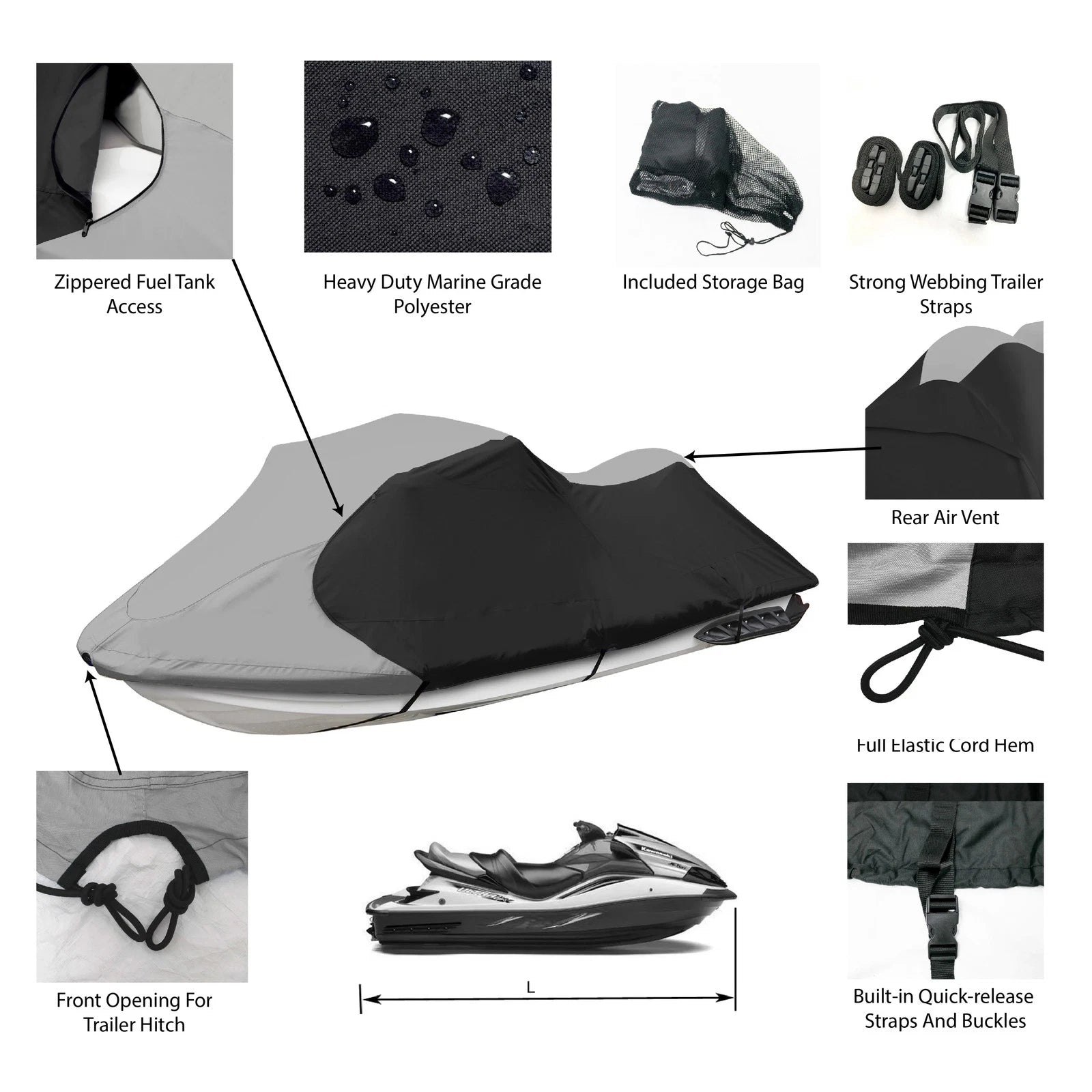 Tiger Shark Jet Ski Storage Cover for Tiger Shark 3 Seater (1998–1999)