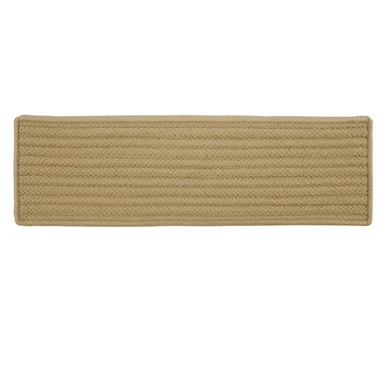 Set of 13 Sand Brown Handmade Braided Stair Tread Rug 28″