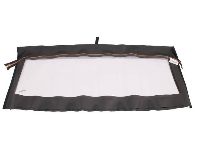 Convertible Top Rear Window, Plastic Curtain, Black Haartz Pin Point Vinyl