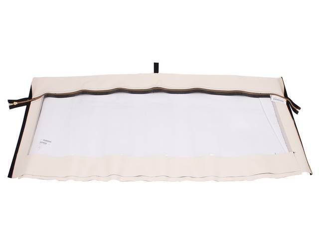 Convertible Top Rear Window, Plastic Curtain, Ford White Haartz Pin Point Vinyl
