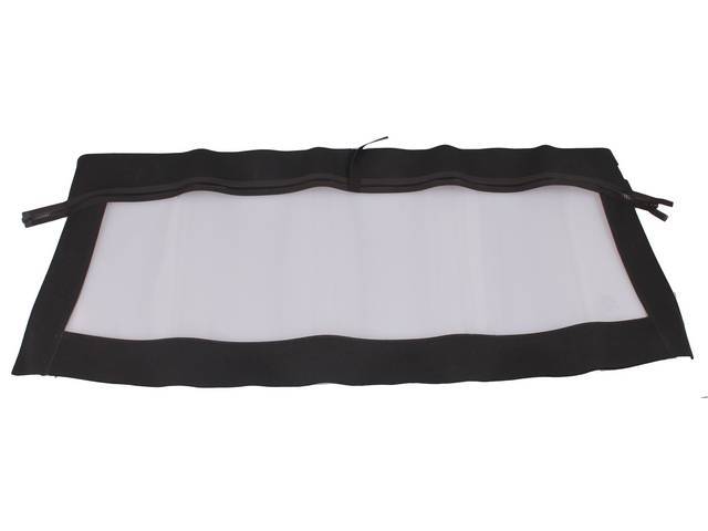 Convertible Top Rear Window, Plastic Curtain, Black Haartz StayFast Canvass