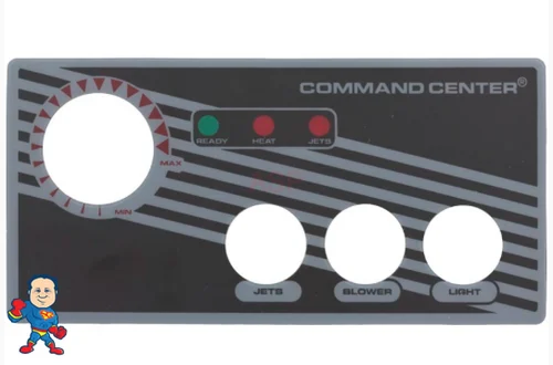 Tecmark Command Center 3-Button Pneumatic Control Overlay – No Temp Window – 6-3/8″ x 3-1/8″