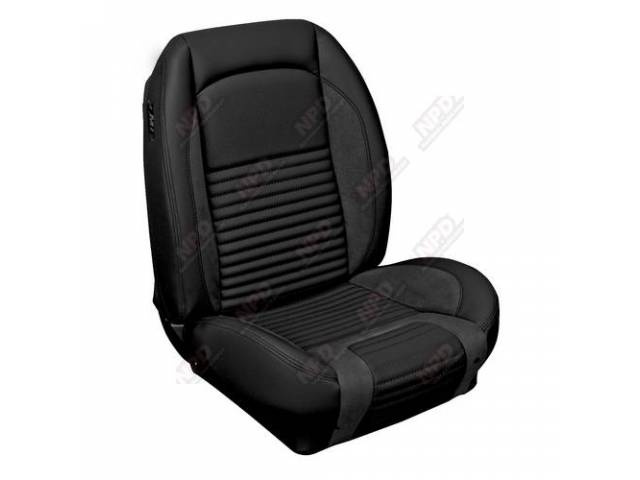 Front Bucket & Rear Bench Full Upholstery Set, Sport Seat R, Standard, Charcoal Black and Charcoal Black UniSuede, Black Stitching
