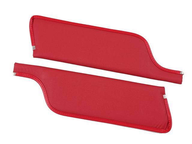 Padded Sun Visors, Moonskin Grain Vinyl, Red