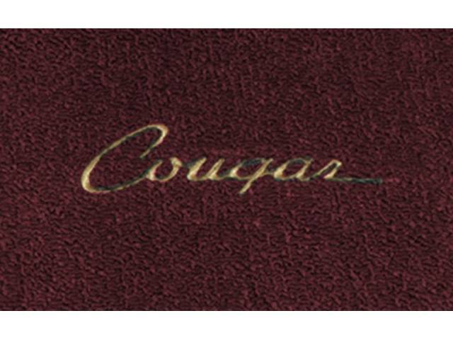 Floor Mat Set, Raylon Weave, Cougar Script Logo, Ivy Gold with Gold Text