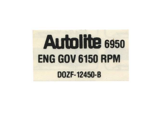 Rev Limiter Identification Engine Compartment Decal, D0ZF-12450-B