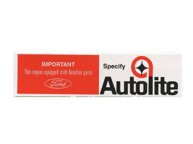Autolite Replacement Filter Air Cleaner Engine Decal