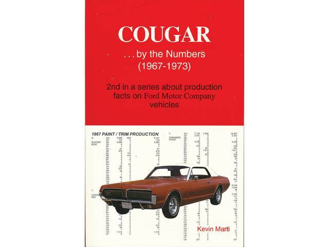 BOOK, Cougar...By The Numbers 67-73, by Kevin Marti