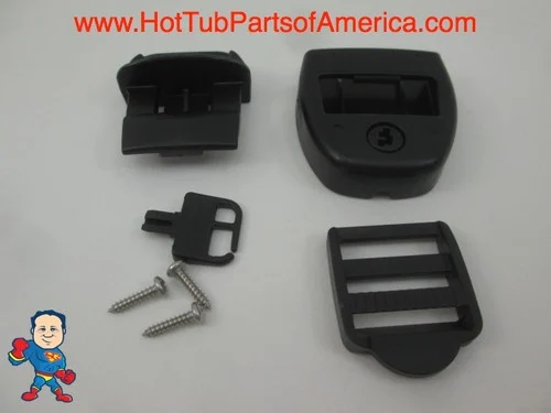 Watkins Style Spa Cover Latch Strap Repair Kit with Key – Hot Spring Caldera Compatible