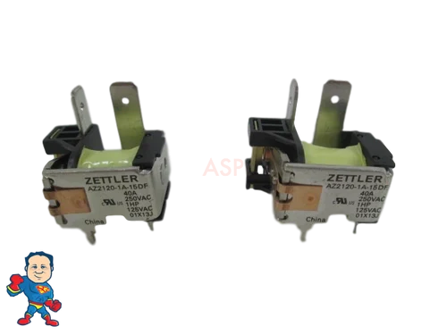 Zettler T-90 SPST Relay Pair (2) for Balboa Spa Circuit Boards – 15VDC Coil, 30A
